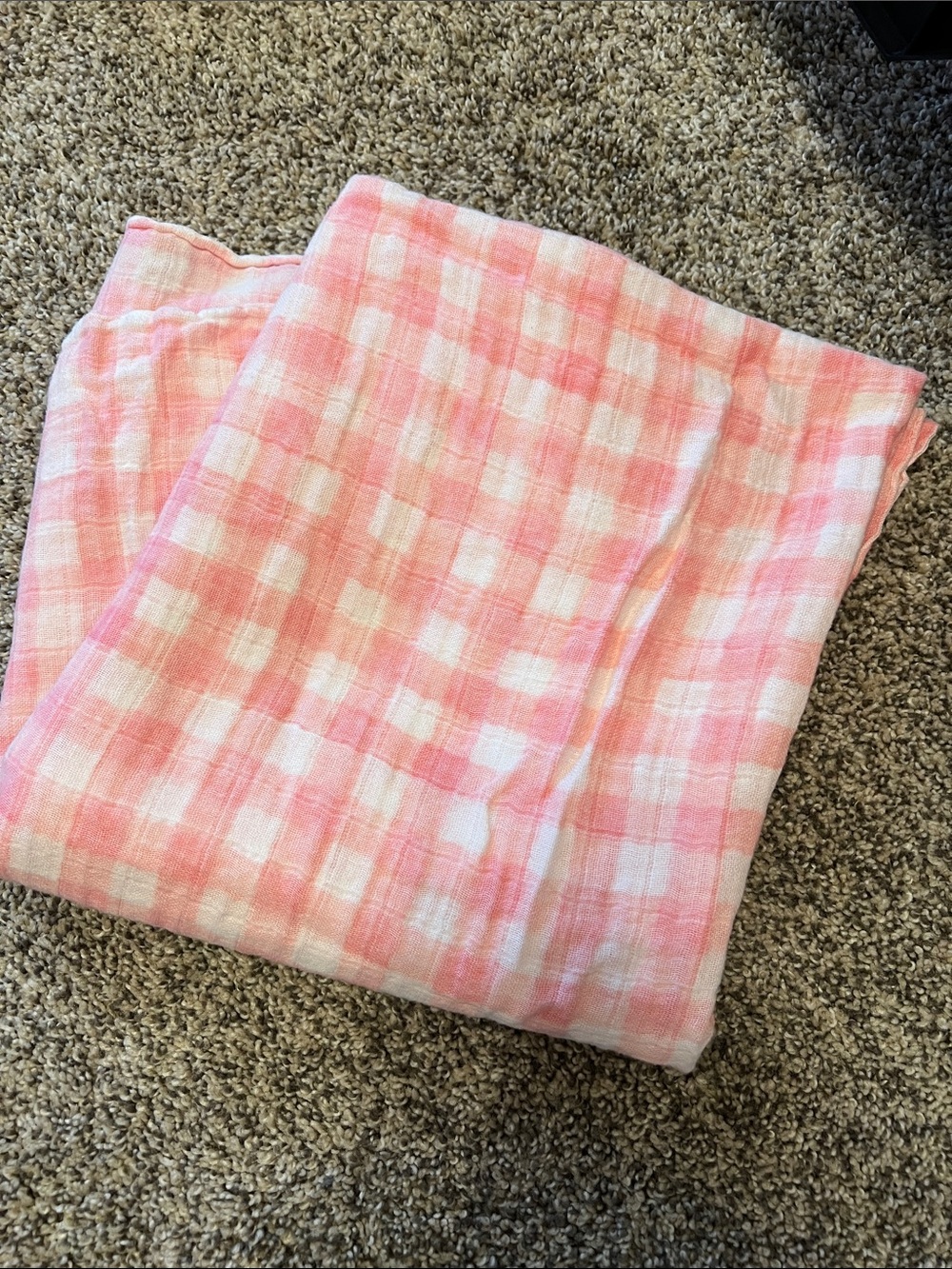Light Pink & White Gingham swaddle